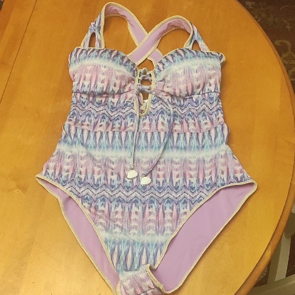 Colorful Patterned One-Piece Swimsuit - Picture 1 of 7